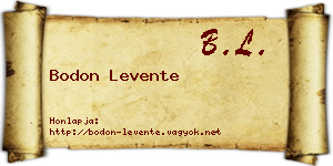 Bodon Levente névjegykártya